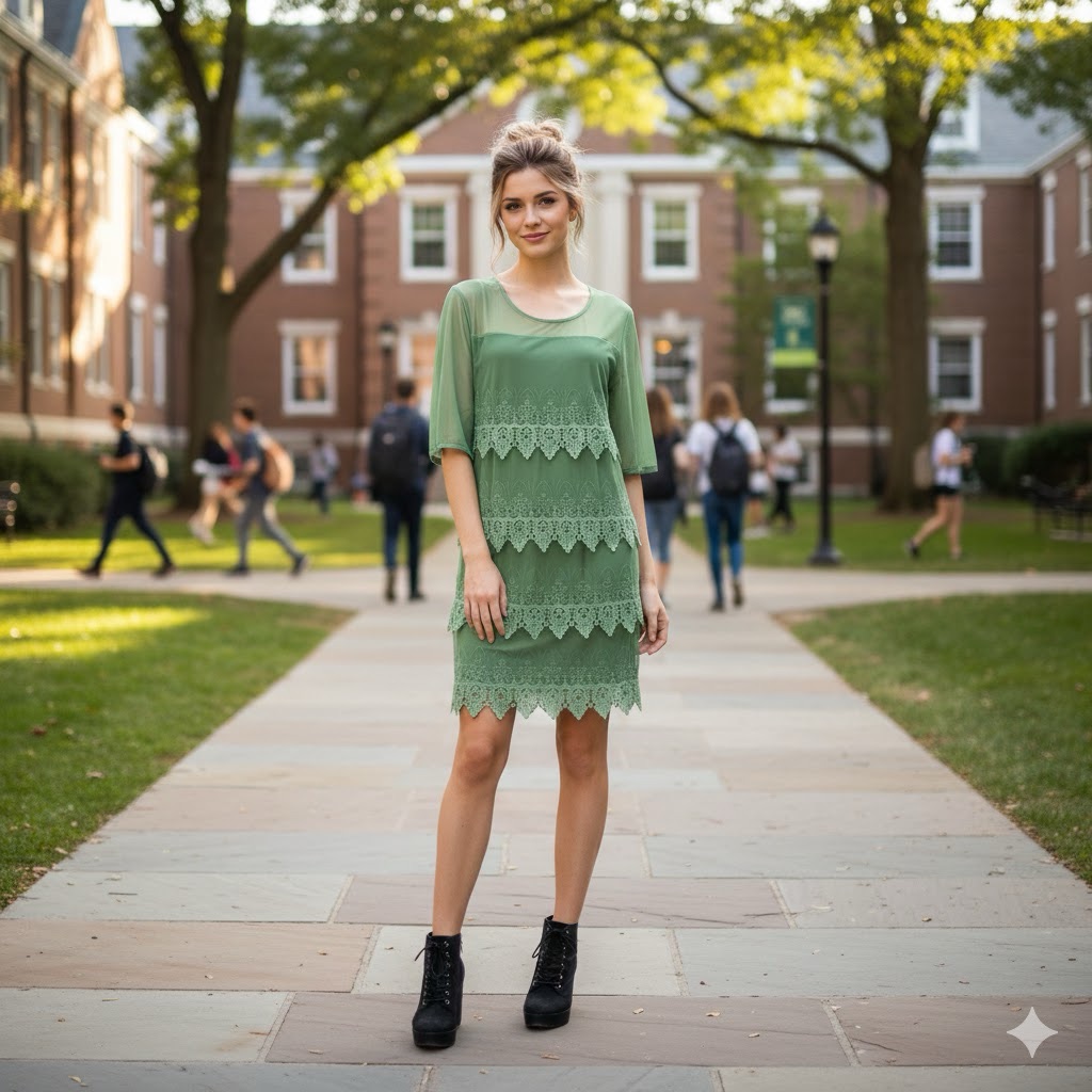 Badgley Mischka Green Sheer Lace Tiered Sequins Cocktail Dress ( Xl ) Nwt $145
